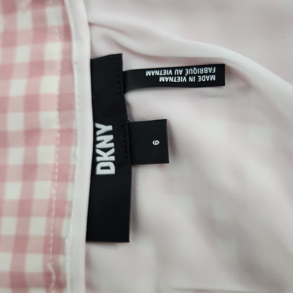 DKNY Pink Gingham Pencil Skirt - Picture 5 of 9